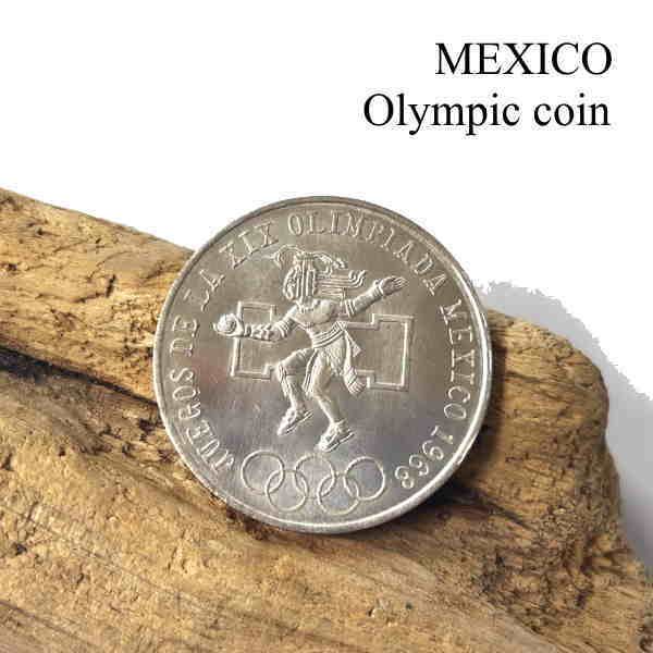coin-73 メキシコ オリンピック記念銀貨 25 ペソ 1968年 コイン 銀72％ コンチョ クラフト材料