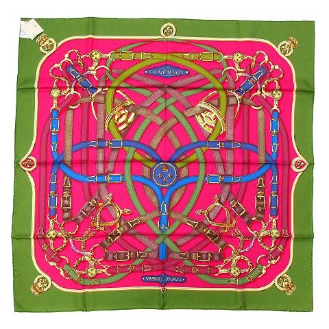 未使用品 エルメス HERMES カレ90 シルク スカーフ カヴァルカ