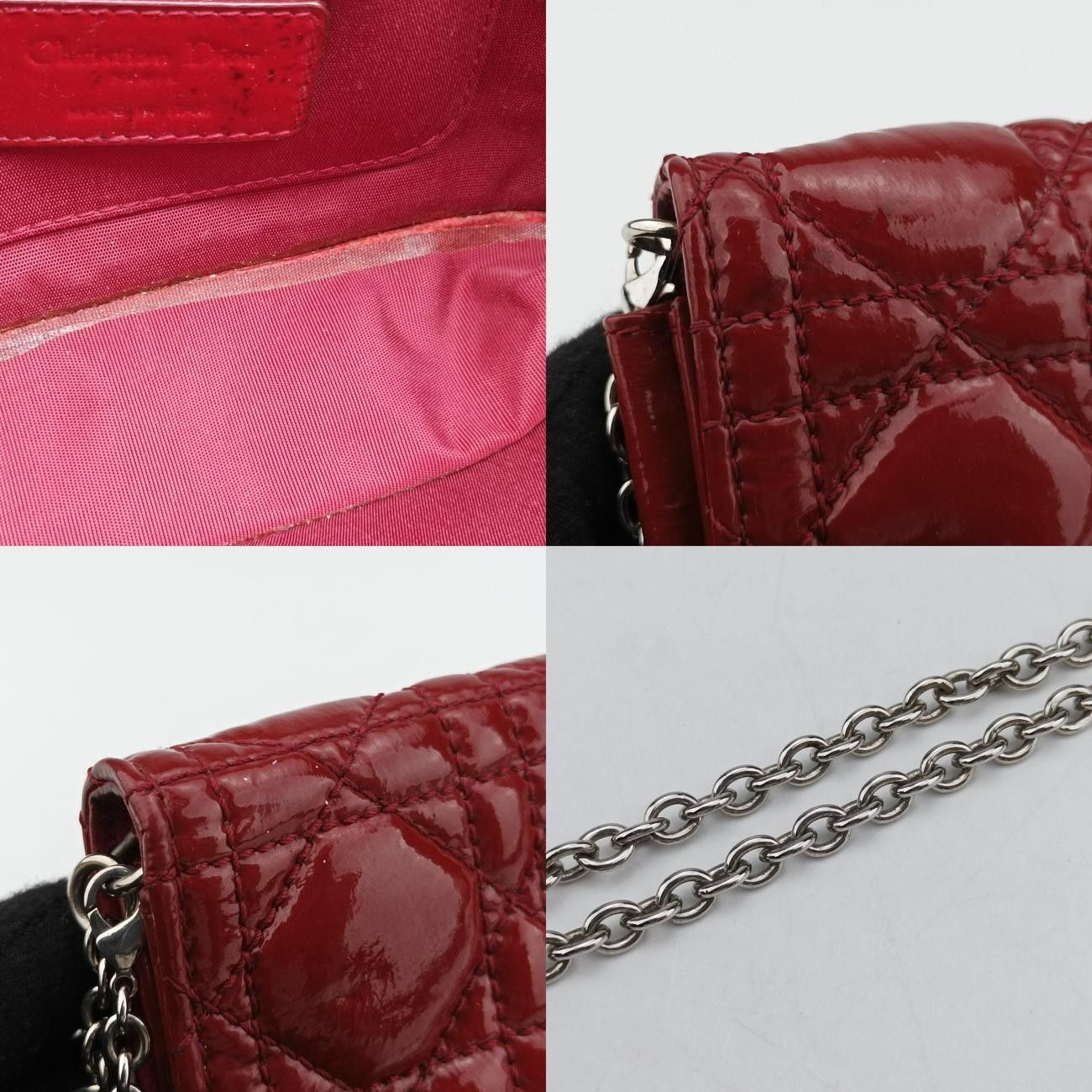 クリスチャンディオールChristian Diorレディ ディオール カナージュレッドパテント02-LU-0191 DECORATOM_COM_BR