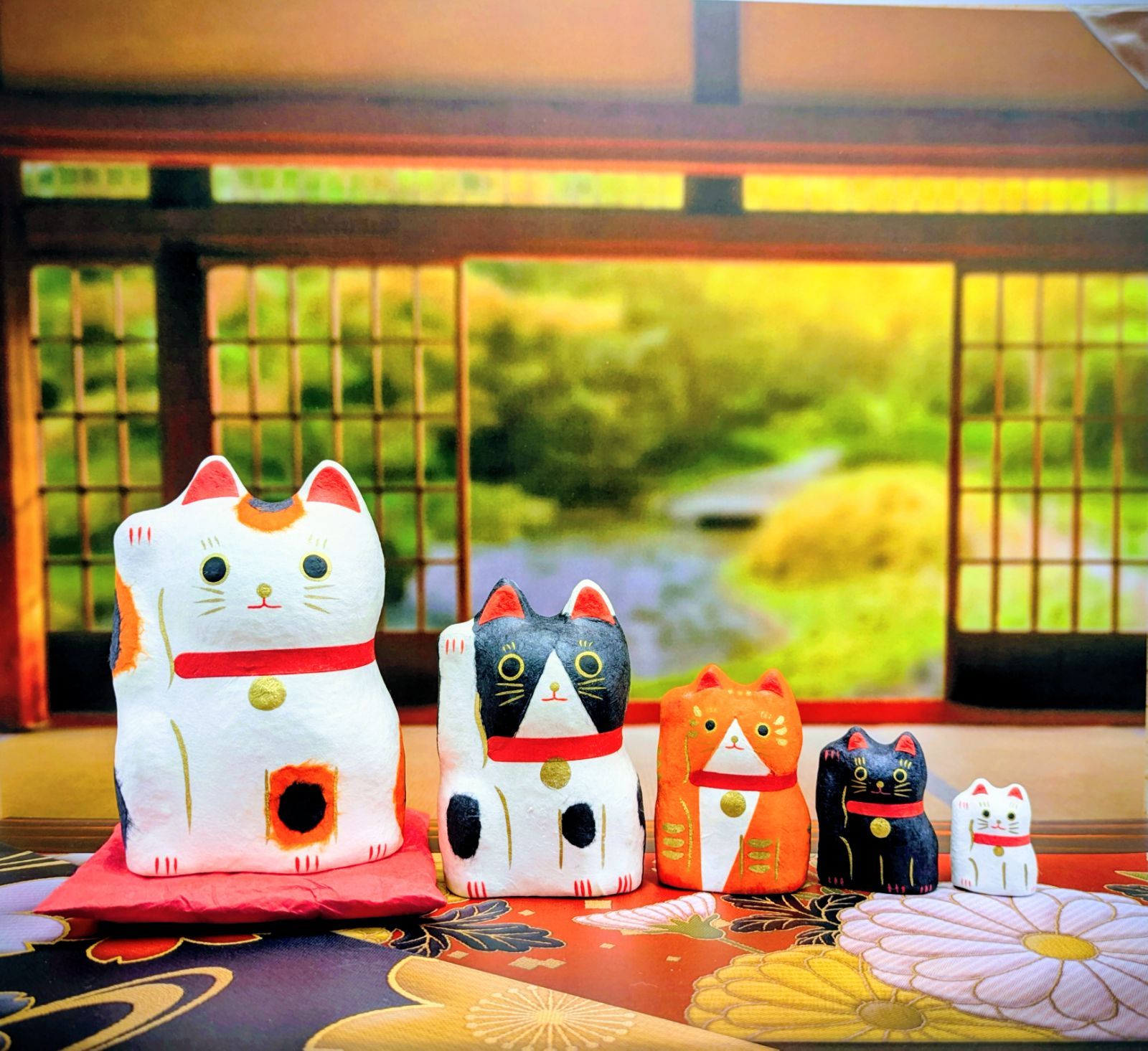 はりこーシカ 招き猫 和紙 和雑貨 置物 縁起物 張子のマトリョーシカ 