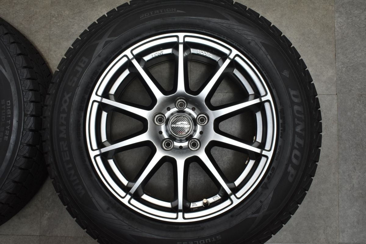 バリ溝 美品】シュナイダー 17in 7J +48 PCD114.3 ダンロップ 