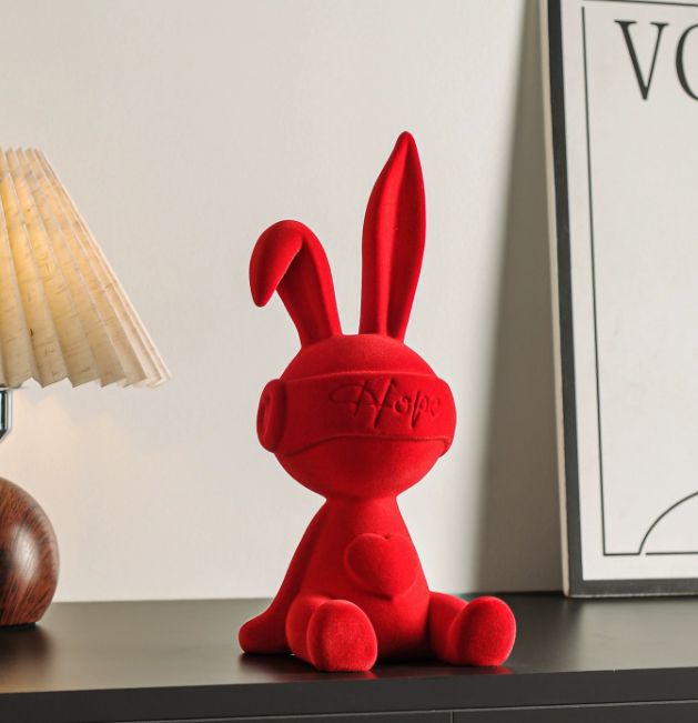 坐姿ウサギ オブジェ リビングルーム用 感 テレビボード バーキャビネット用 インテリア装飾 新居祝い ギフト