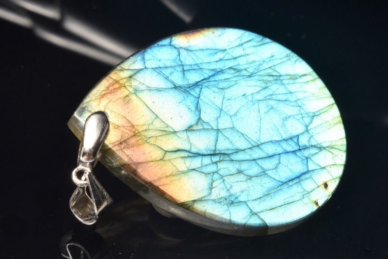 1点物】AA+幻想シラー☆シルバー925 ラブラドライト 35x28mm