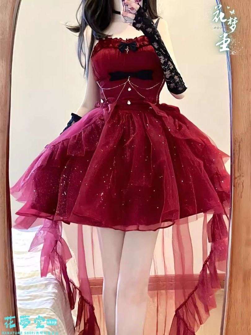 25年 ロリータ ワンピース~~オリジナル 洋服 かわいい コスプレ ドレス K413 撮影会 舞台 イベント 花夢堂-301