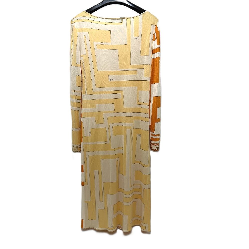 ■美品■ エミリオプッチ プッチ柄 フレンチ袖 ワンピース シルク38 美品】EMILIO PUCCI ワンピース 40（美品】EMILIO PUCCI 膝丈