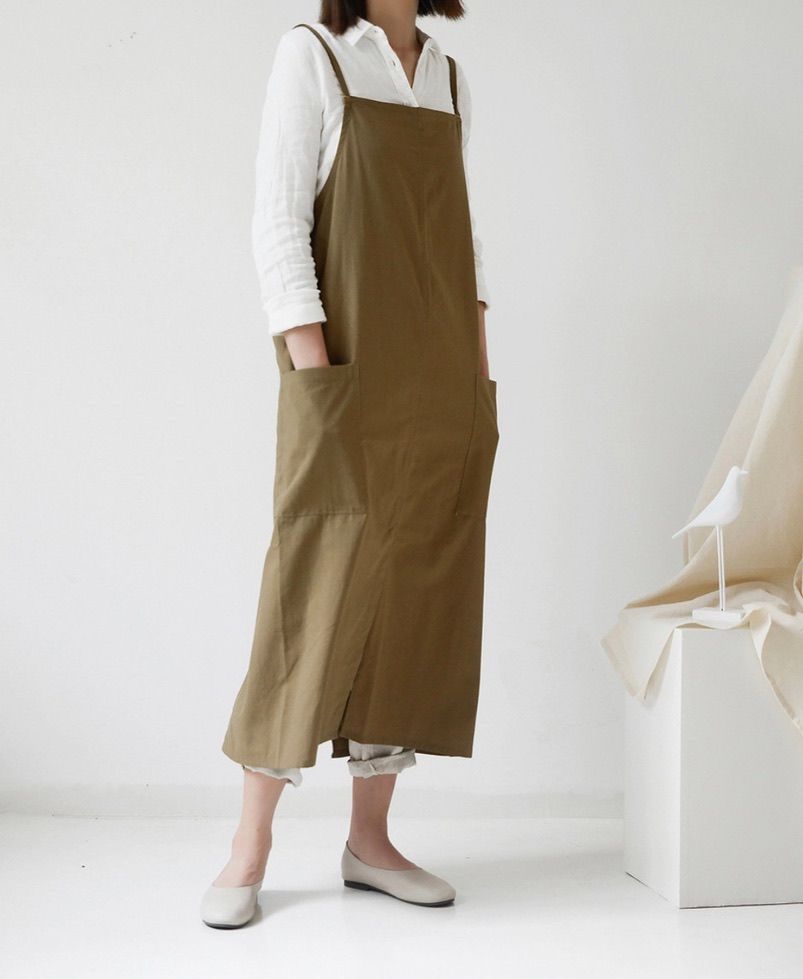 エプロン キッチン 膝丈 料理 レディース 大人 フリーサイズ