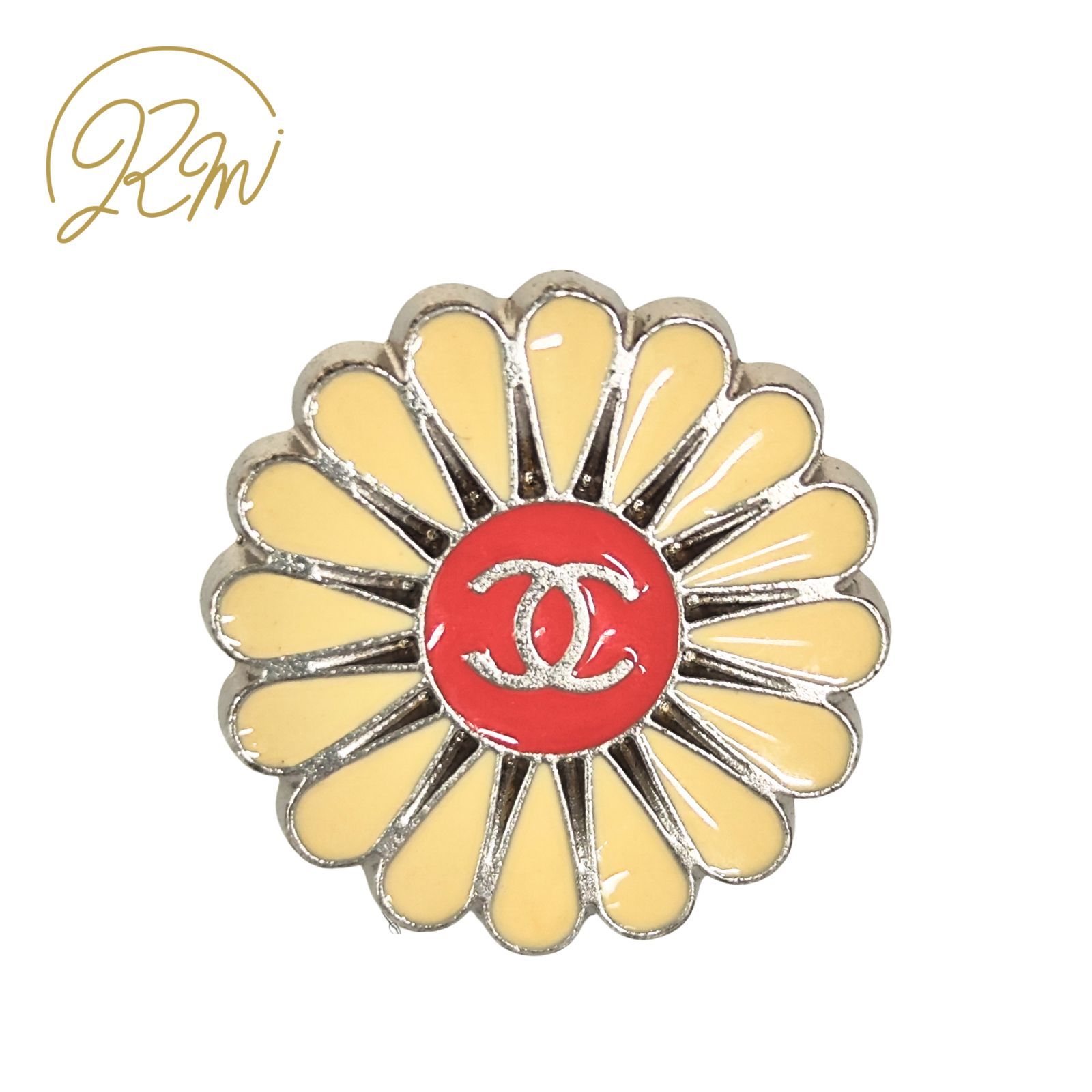 中古】 CHANEL シャネル ブローチ 04P 04P フラワー オレンジ