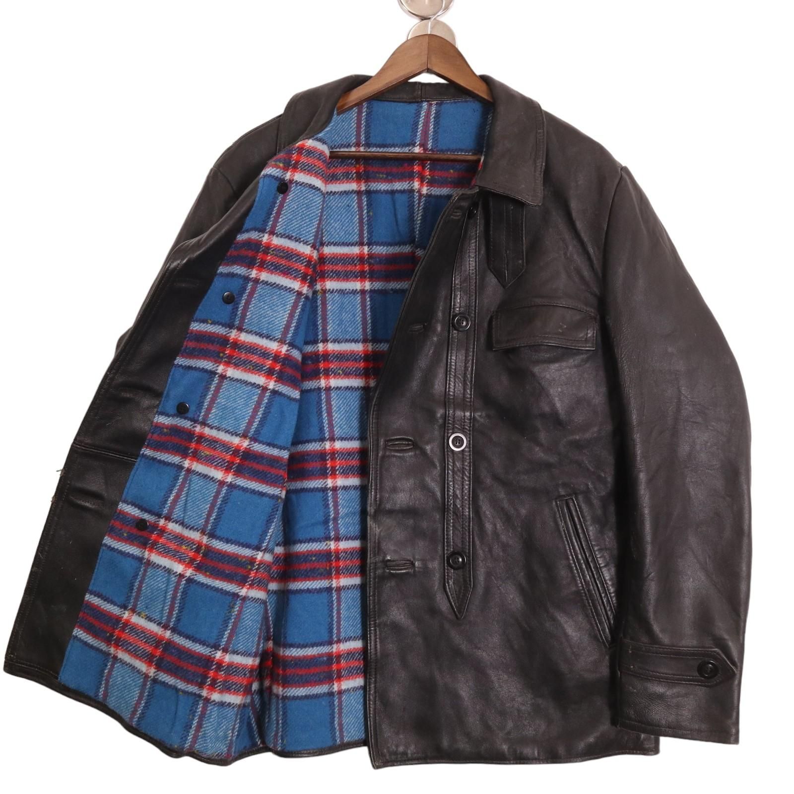 70年代 フランス製 GVF コルビジェジャケット レザー ヴィンテージ  