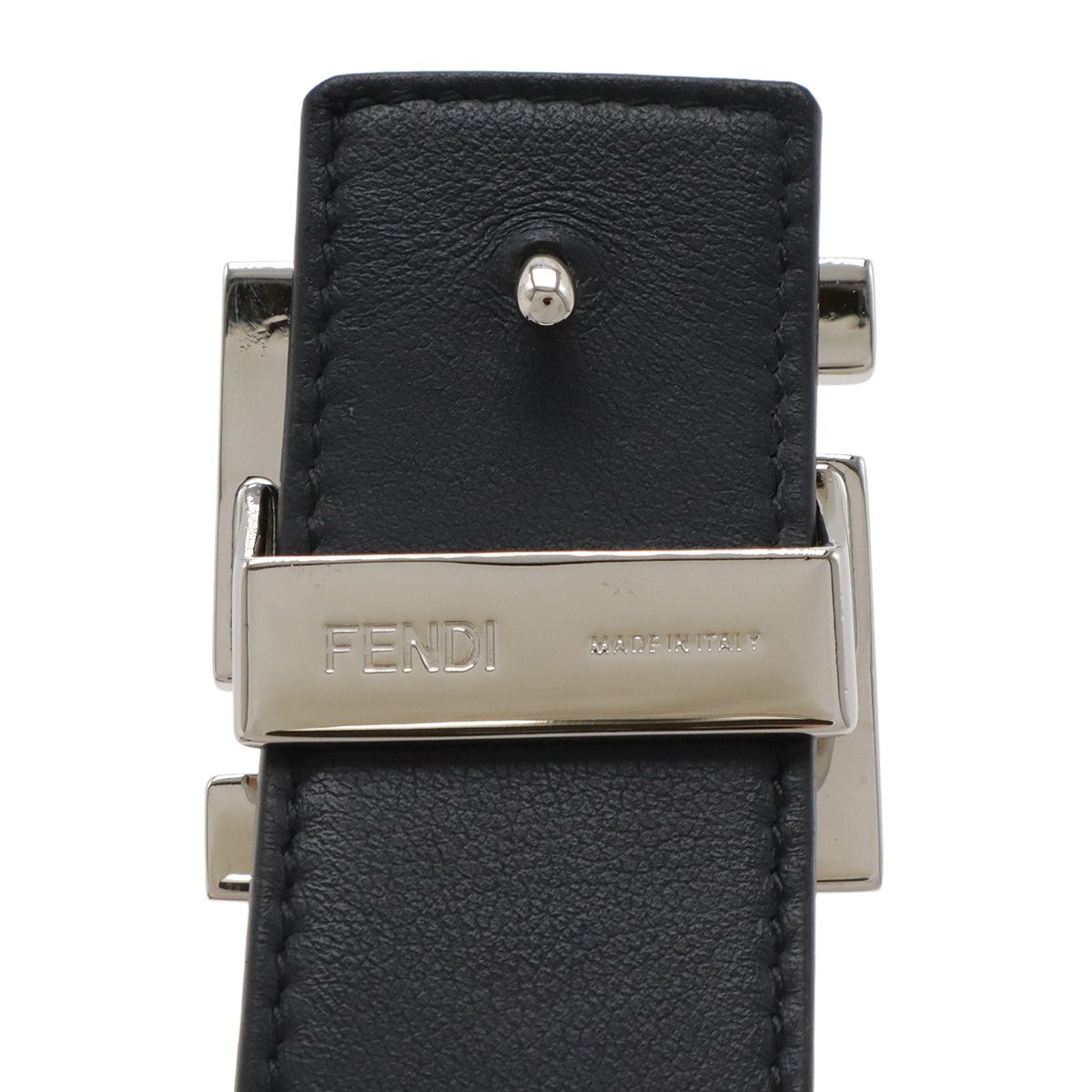 美品 FENDI FFスクエアベルト 黒 レザー ズッカ リバーシブル FENDI フェンディ FFスクエアベルト FFロゴ ズッカ柄