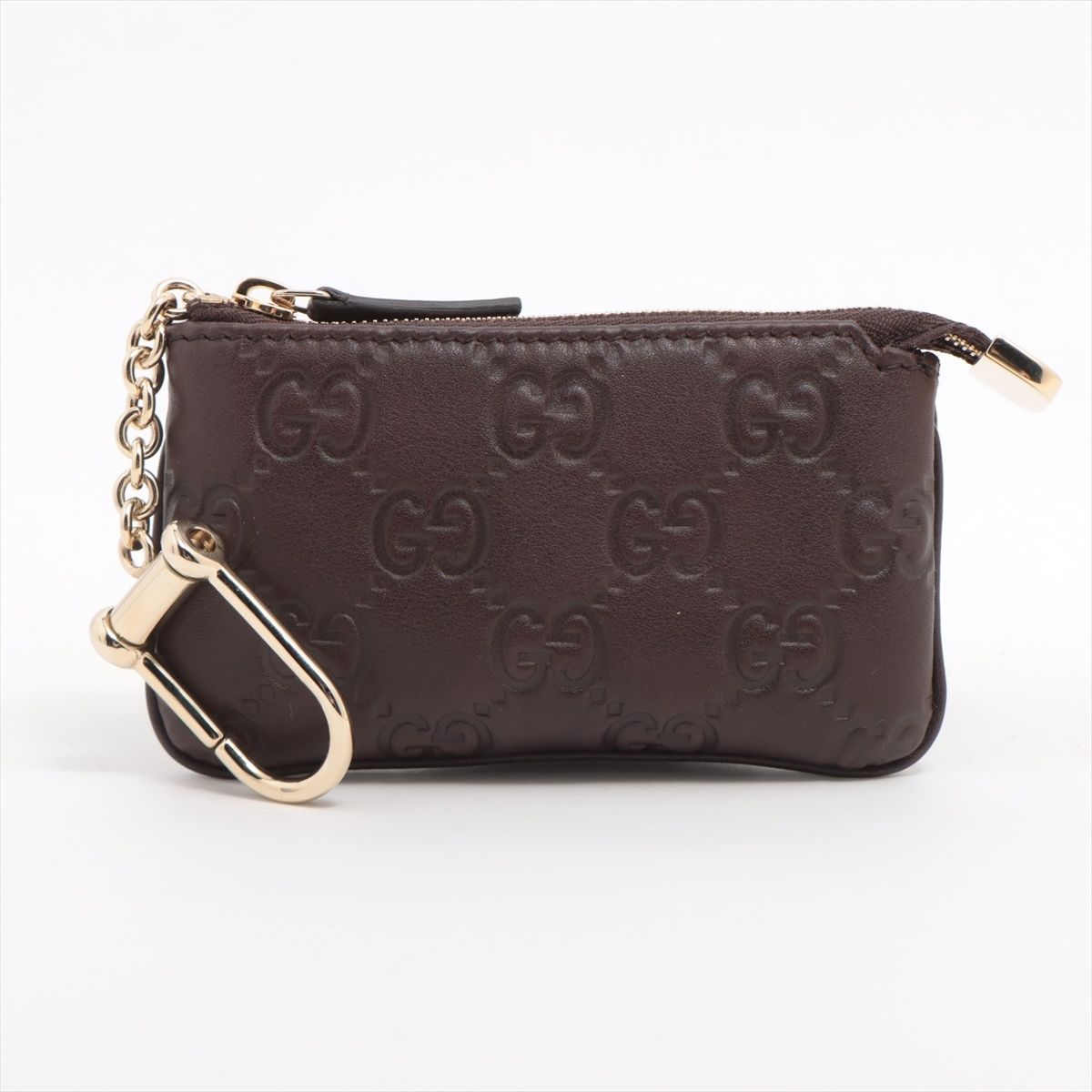 GUCCI/グッチ グッチシマ レザー コインケース キーリング付き