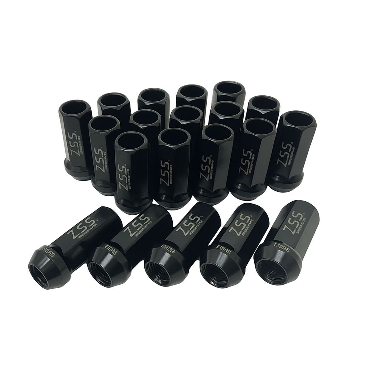 Z.S.S. レーシングナット ホイールナット 貫通ナット M12×P1.25 ブラック 17HEX 20個入 日産 ニッサン スバル スズキ ZSS