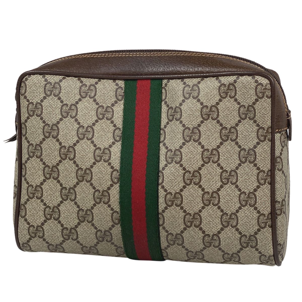 グッチ GUCCI GG柄 セカンドバッグ シェリーライン ウェブ ポーチ クラッチバッグ オールドグッチ 15601012 セカンドバッグ  コーティングキャンバス ベージュ ブラウン レディース 【中古】 - メルカリ