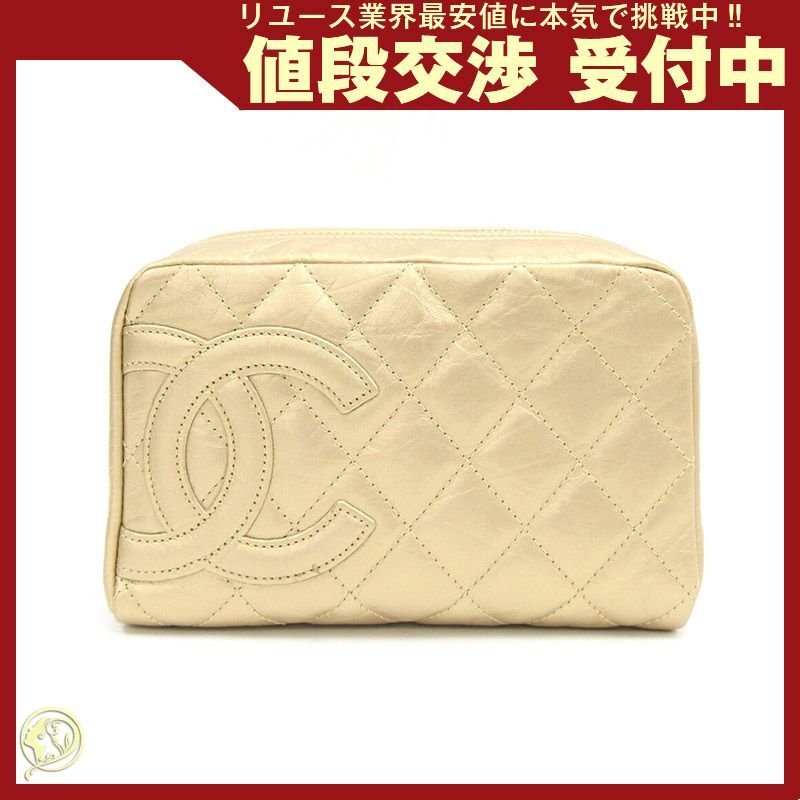 シャネル ポーチ カンボンライン コットンクラブ レザー CHANEL - シャネル ポーチ カンボンライン コットンクラブ レザーの