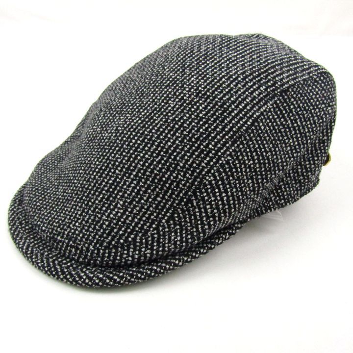 ボルサリーノ ハンチング 帽子 ブランド ウール シルク混 メンズ LL 59.5cm サイズ ブラック Borsalino