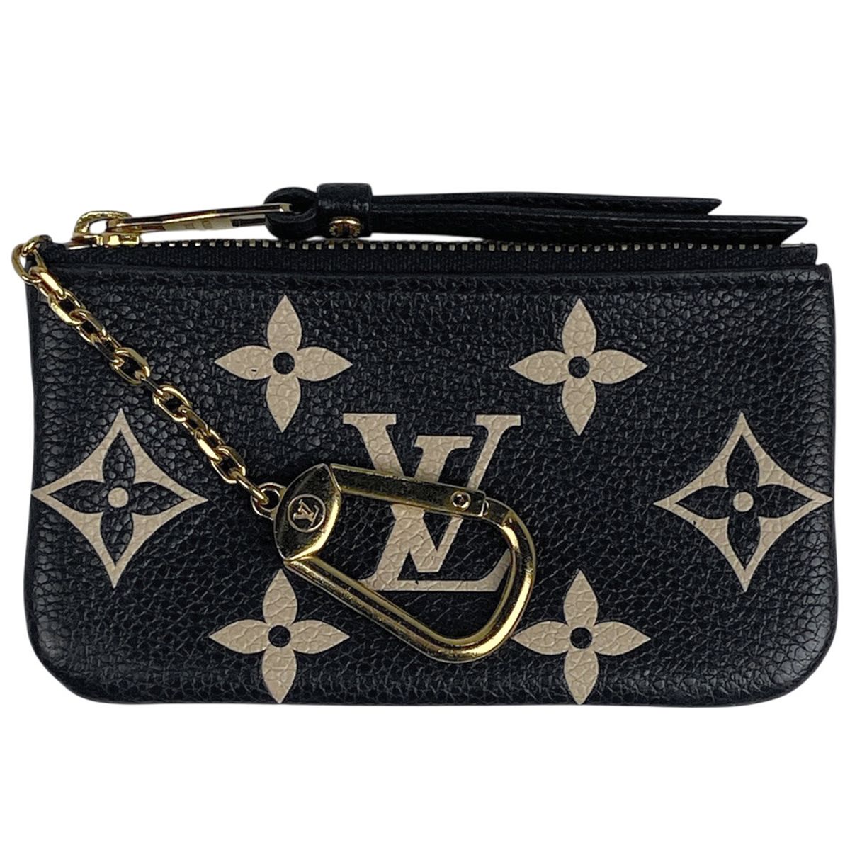 ルイ ヴィトン Louis Vuitton ポシェット クレ カードキーケース バイカラー コインケース モノグラムアンプラント ノワール ブラック ベージュ M80885 レディース