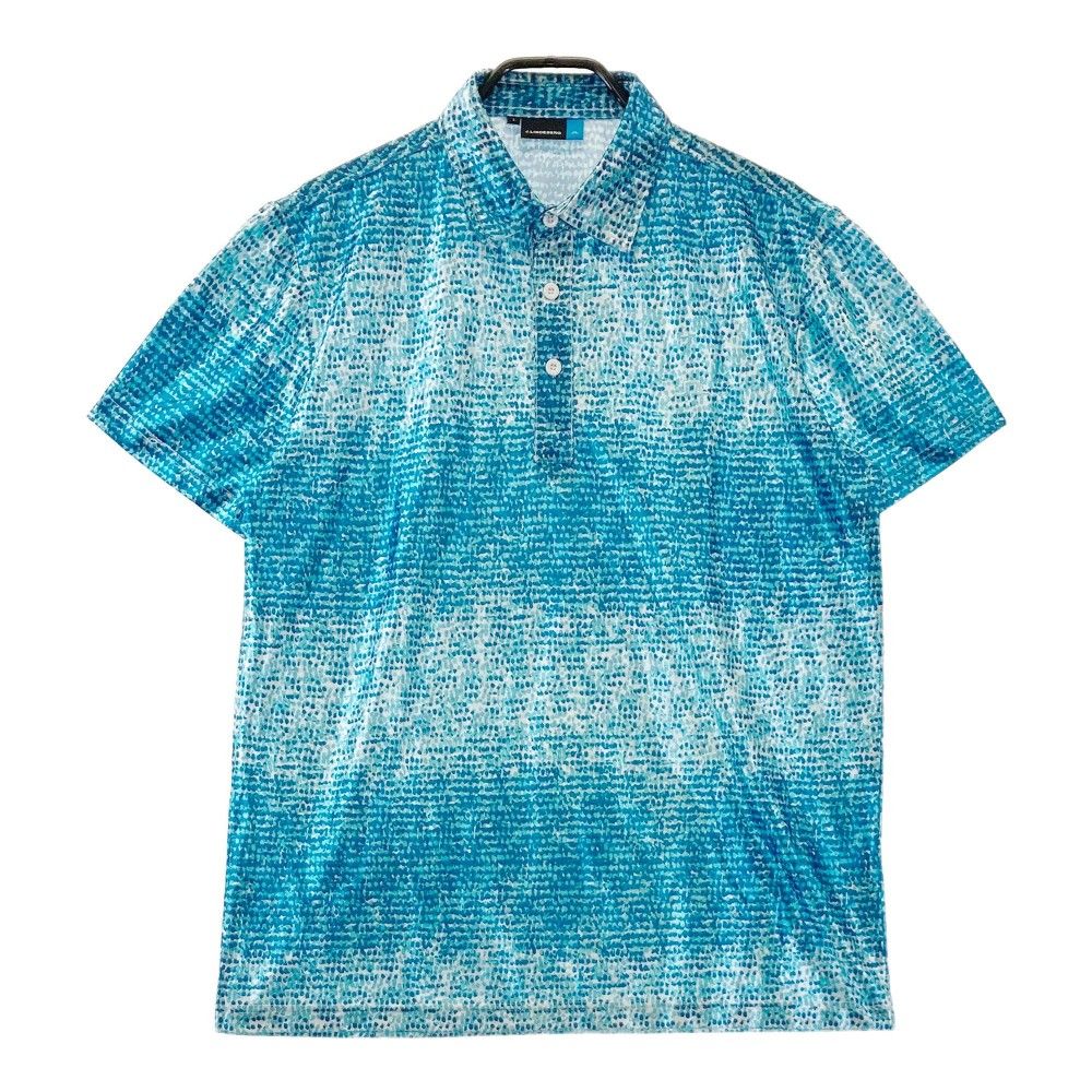 新品 J.LINDEBERG ゴルフ 半袖ポロシャツ ブルー L メンズ
