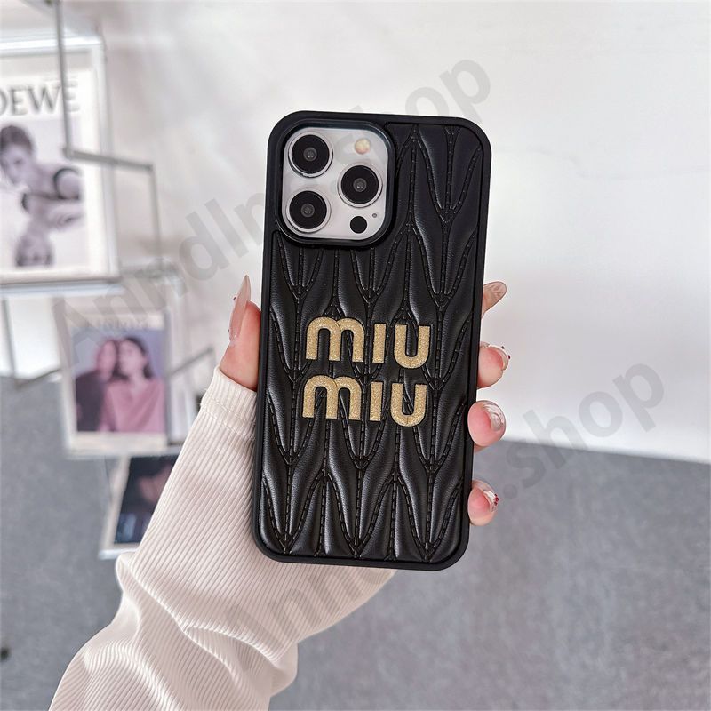 【新品未使用】Miu Miu iPhone15Pro ケース ブラック MiuMiu/ミュウミュウ/iphone/ケース/カバー MiuMiu アイフォン15 14pro