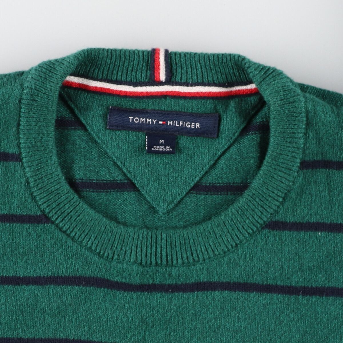 古着 トミーヒルフィガー TOMMY HILFIGER ボーダー柄 コットンニット