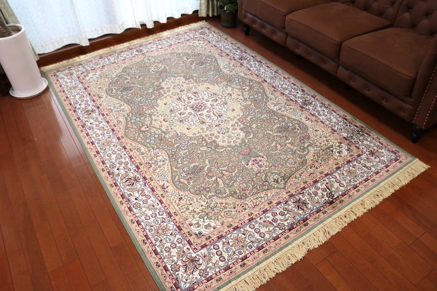 ペルシャ柄絨毯 120×160 新品未使用 カーペット 訳あり レッド