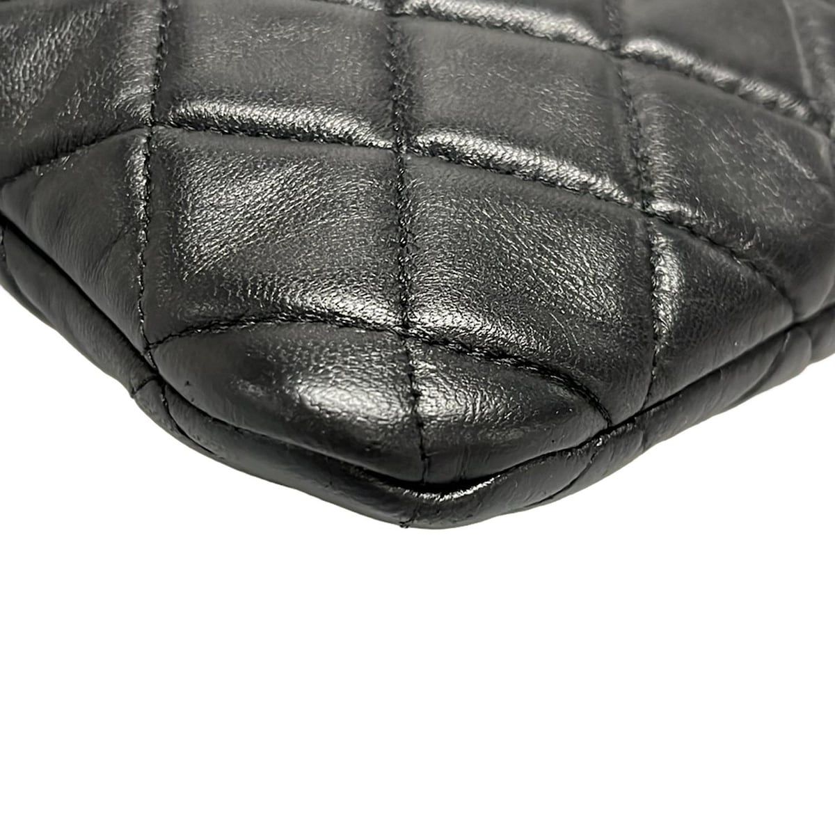 CHANEL シャネル クラッチバッグ マトラッセ 黒 ココマーク ゴールド金具 ラムスキン DECORATOM_COM_BR