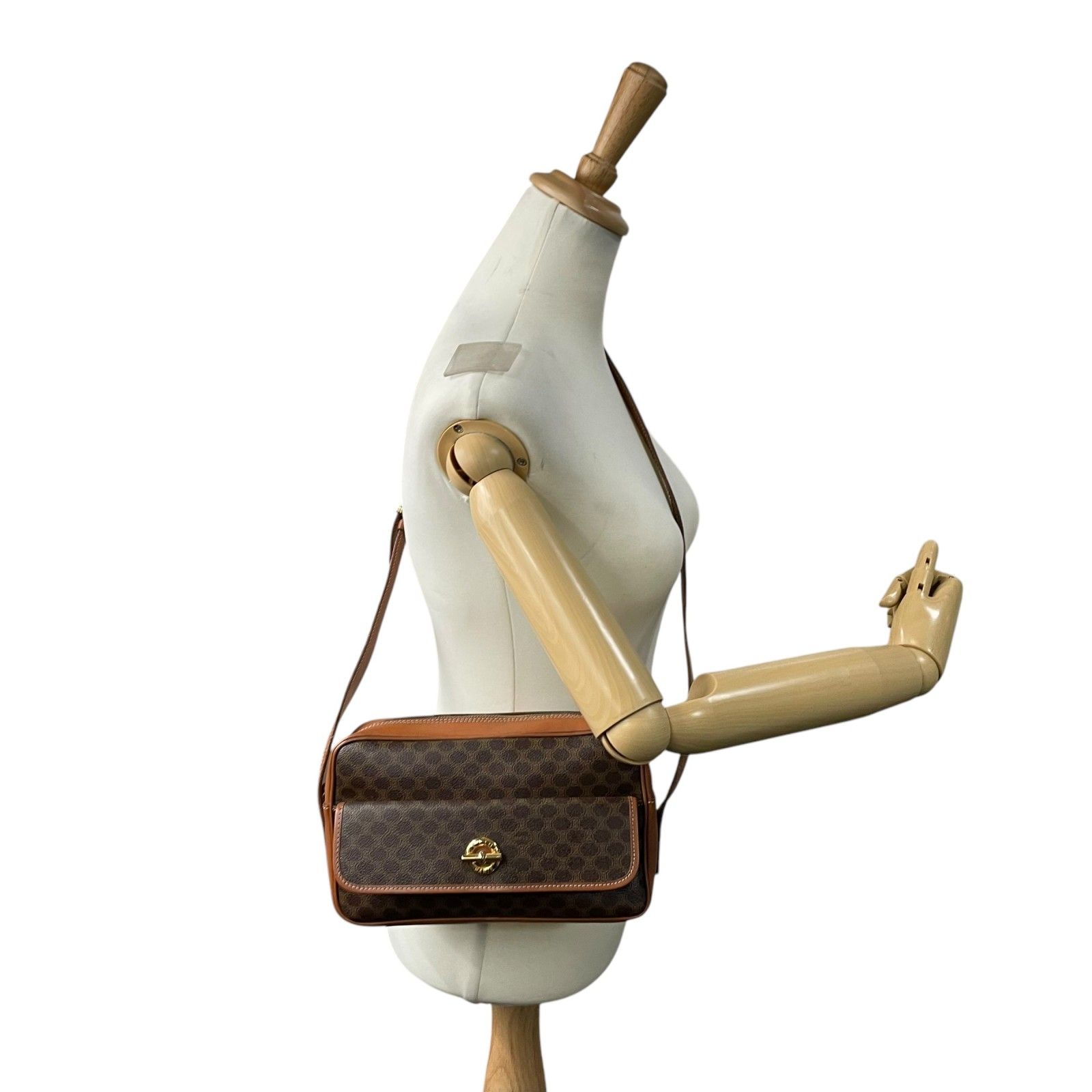 極美品】CELINE セリーヌ マカダム柄 ショルダーバッグ ターンロック