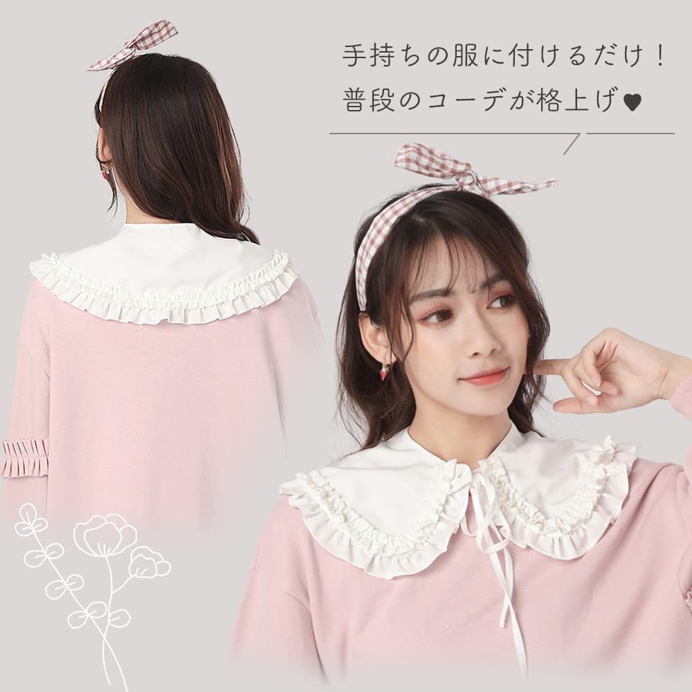 全国無料，豊富な :::ハンドメイド**丸襟ブラックリボンフリル羽織り*::