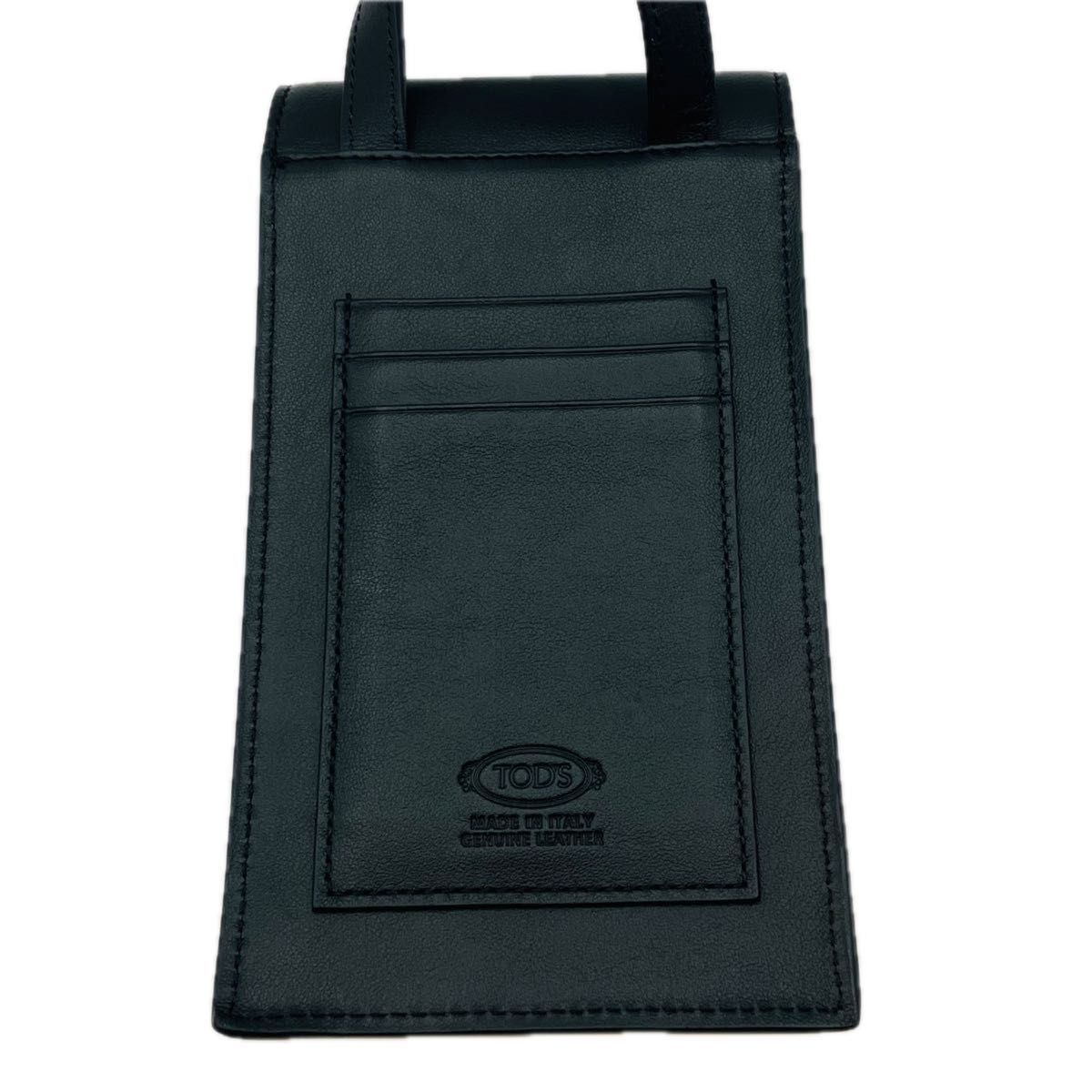 TODS トッズ タイムレス フォンケース スマホフォルダー ブラック 男女兼用 美品 TODS トッズ タイムレス スマホフォルダー ショルダーバッグ