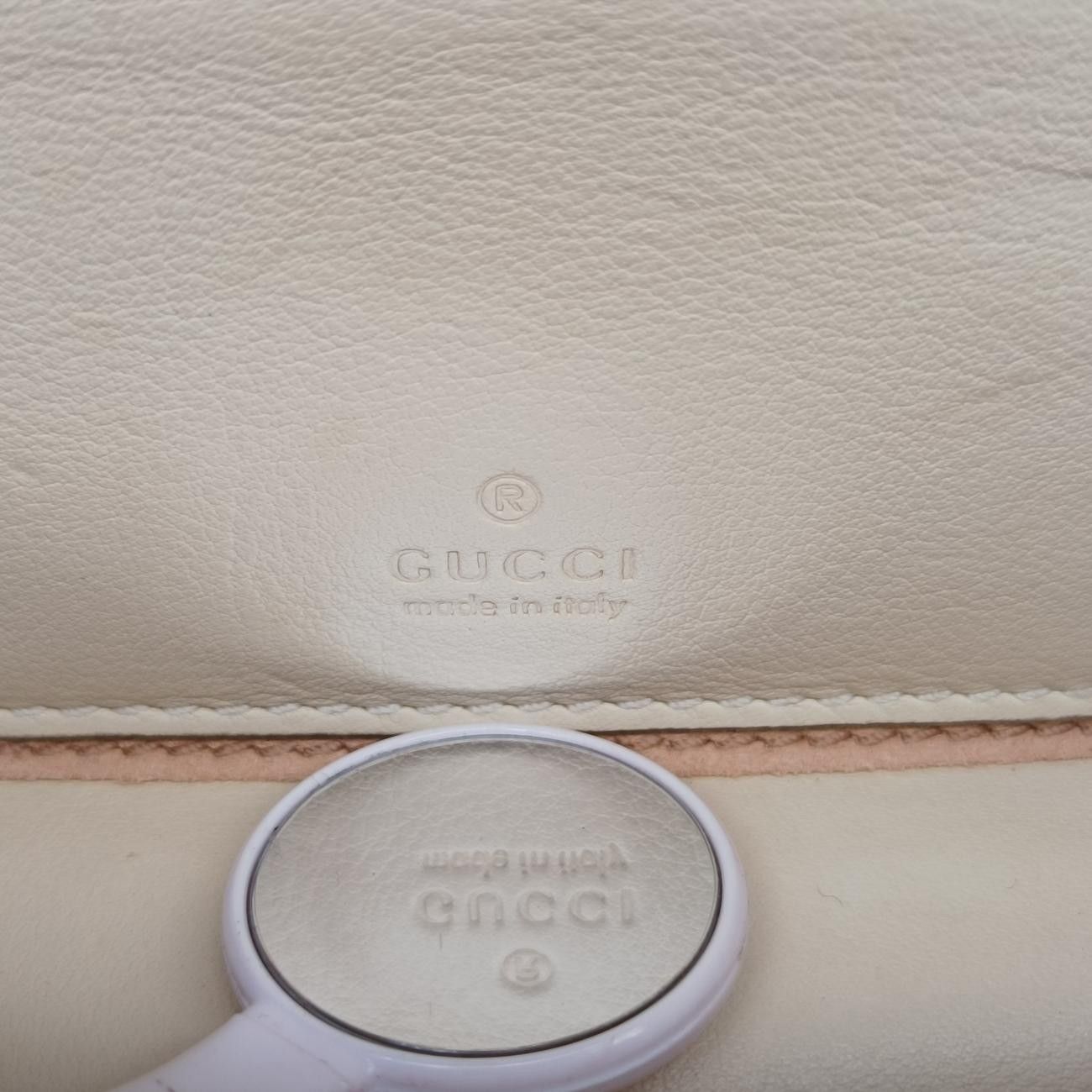 グッチGucciインターロッキングGホワイト×レッドレザー658230