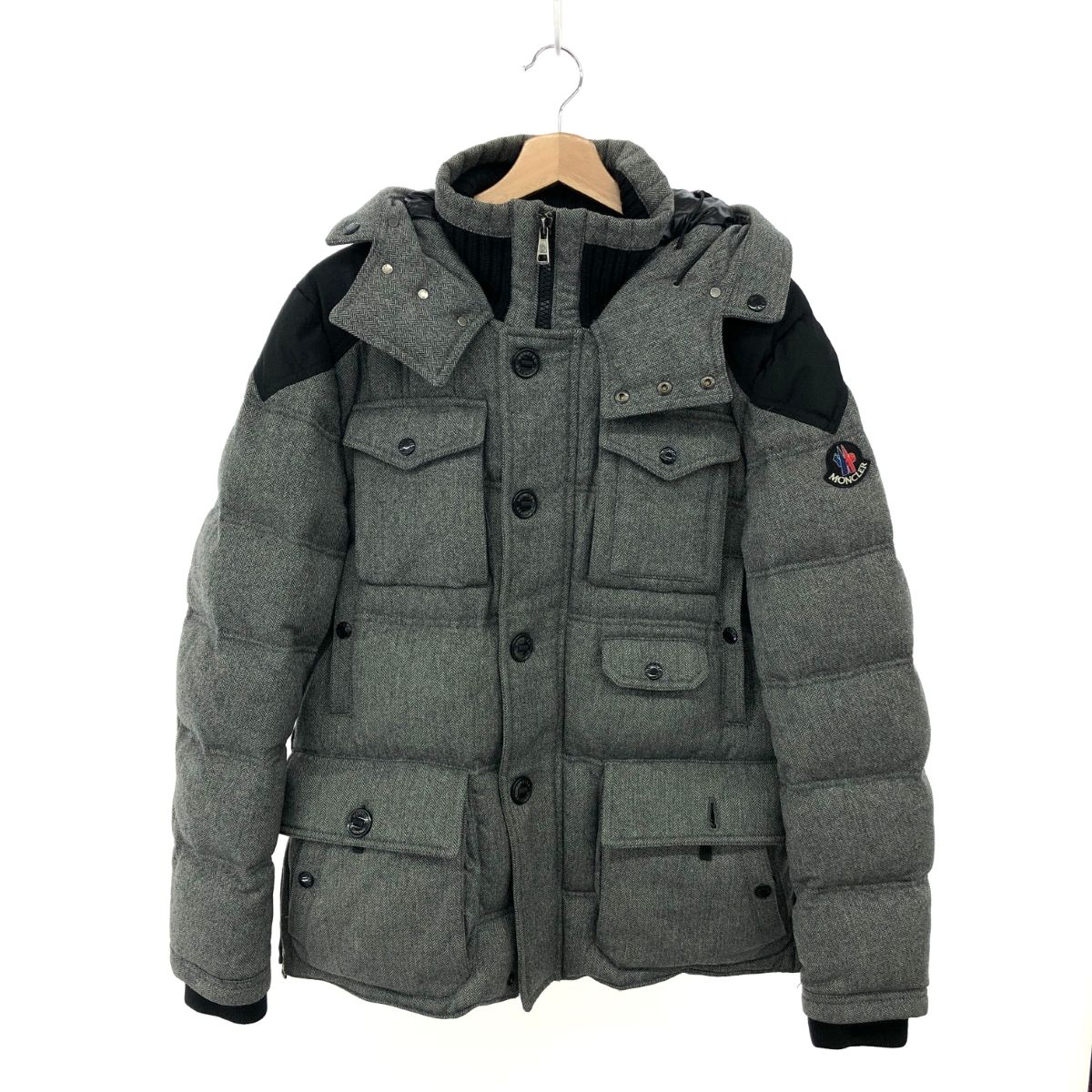 MONCLER モンクレール ダウンジャケット サイズ:3 グレー ツイード 