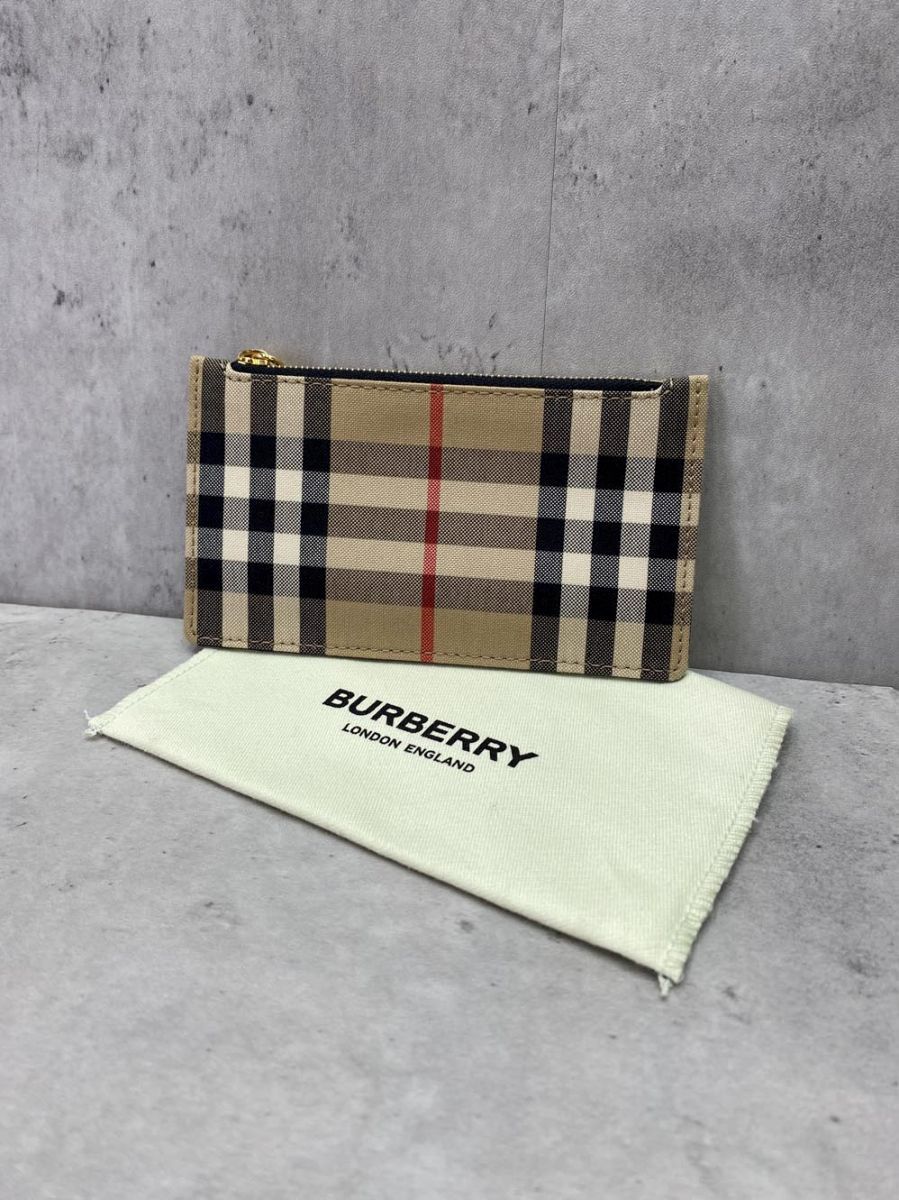 BURBERRY バーバリー カードケース フラグメントケース 茶×黒 ◎レディース