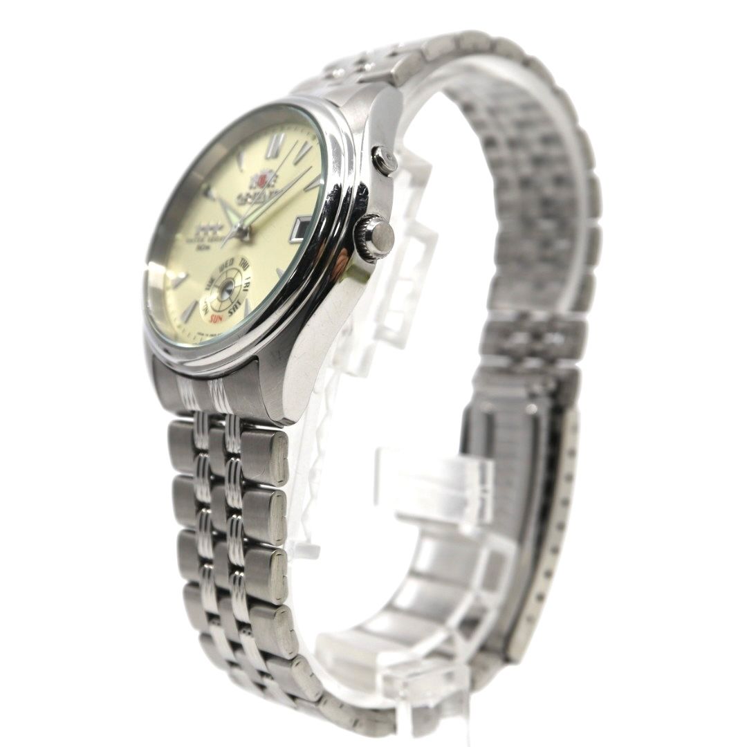 未使用品 オリエント スリースター 腕時計 シルバー デイデイト 自動  