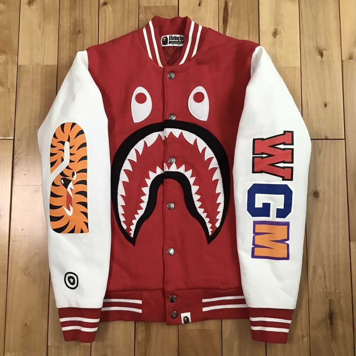 a bathing ape bape シャーク スタジャン L SHARK Sweat MA-1 bomber jacket Lサイズ a bathing ape BAPE