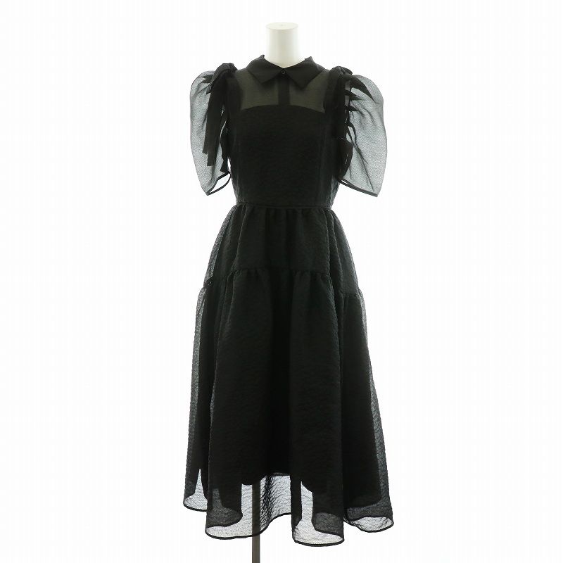 ファーファー furfur 24SS パフスリーブシアーシャツコンビドレス