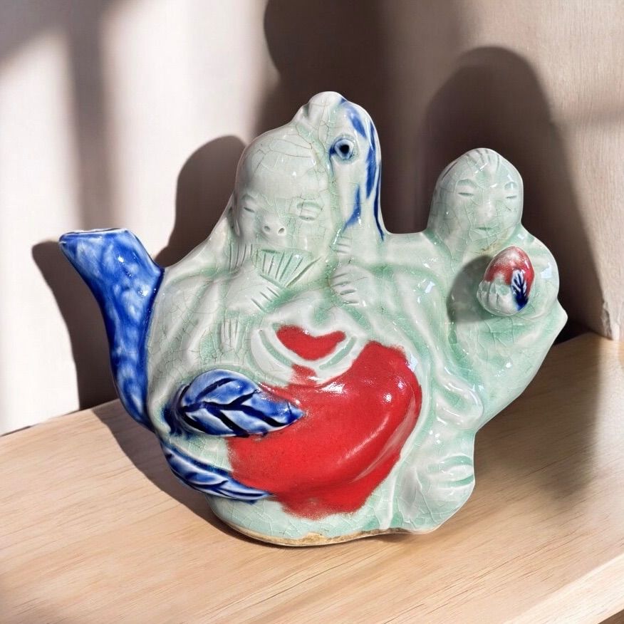 中国古玩 ⁄ 唐物○釉裏紅魚文皿○呉須辰砂⁄呉須染付 ニュウ