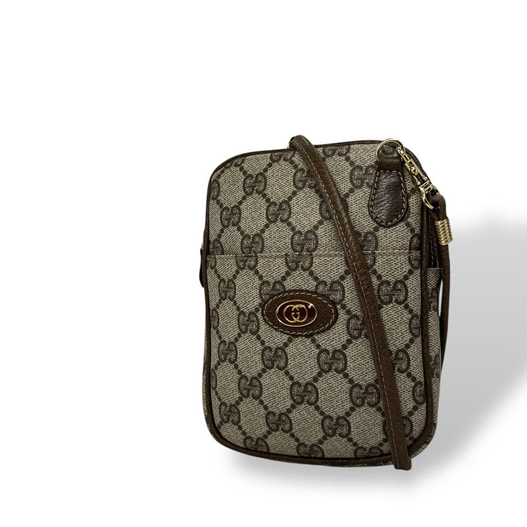 オールドグッチ　ミニショルダーバッグ　GGスプリーム　ポシェット　PVCレザー GUCCI グッチ ショルダーバッグ ポシェット ミニ PVC レザー GG