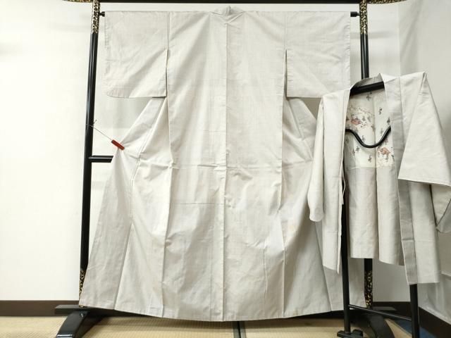 平和屋着物●本場大島紬　アンサンブル　白大島　7マルキ　正絹　逸品　CAAU2804yc 平和屋着物○本場大島紬 アンサンブル 白大島 7マルキ 正絹 逸品