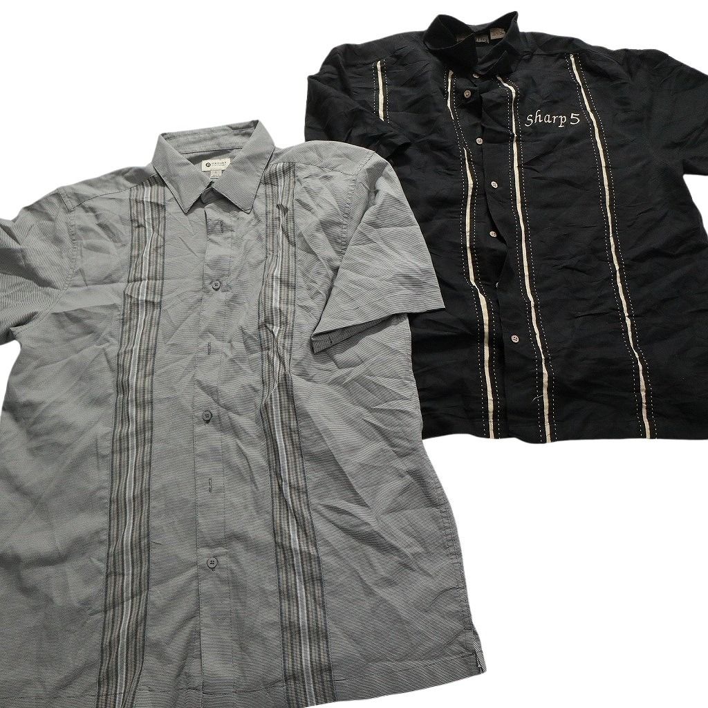 古着卸 まとめ売り ライン系 半袖シャツ 10枚セット (メンズ L  