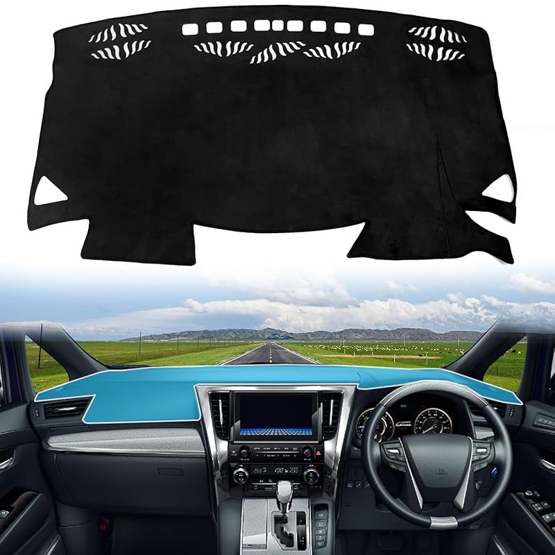 Totinkle ダッシュボードマット 2015-2019 トヨタ アルファード ヴェルファイア 30 シリーズ 前期後期 ALPHARD VELLFIRE 30 アクセサリーに対応 アップグレードされたスエード ダッシュボード サンパッ