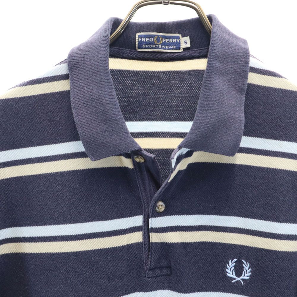 FRED PERRY ポロシャツ　半袖　鹿子　ネイビー　ボーダー　柄 楽天市場】古着 FRED PERRY フレッドペリー ボーダー柄 半袖