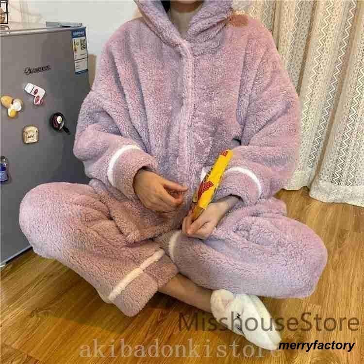 パジャマレディース冬裏起毛ルームウェア上下セットモコモコ部屋着ふわふわ長袖長ズボンふわもこパジャマあったかサメお祭りイベントLYX数量