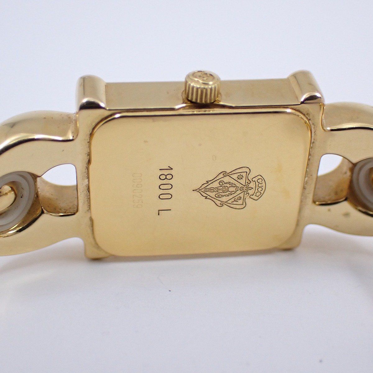 グッチ 1800L クォーツ レディース 腕時計 ゴールドGP 白文字盤