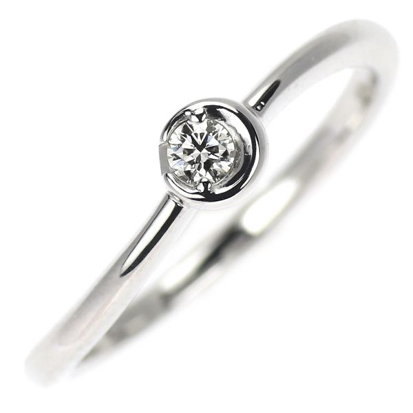 スタージュエリー K18WG ダイヤモンド リング 0.05ct ムーン
