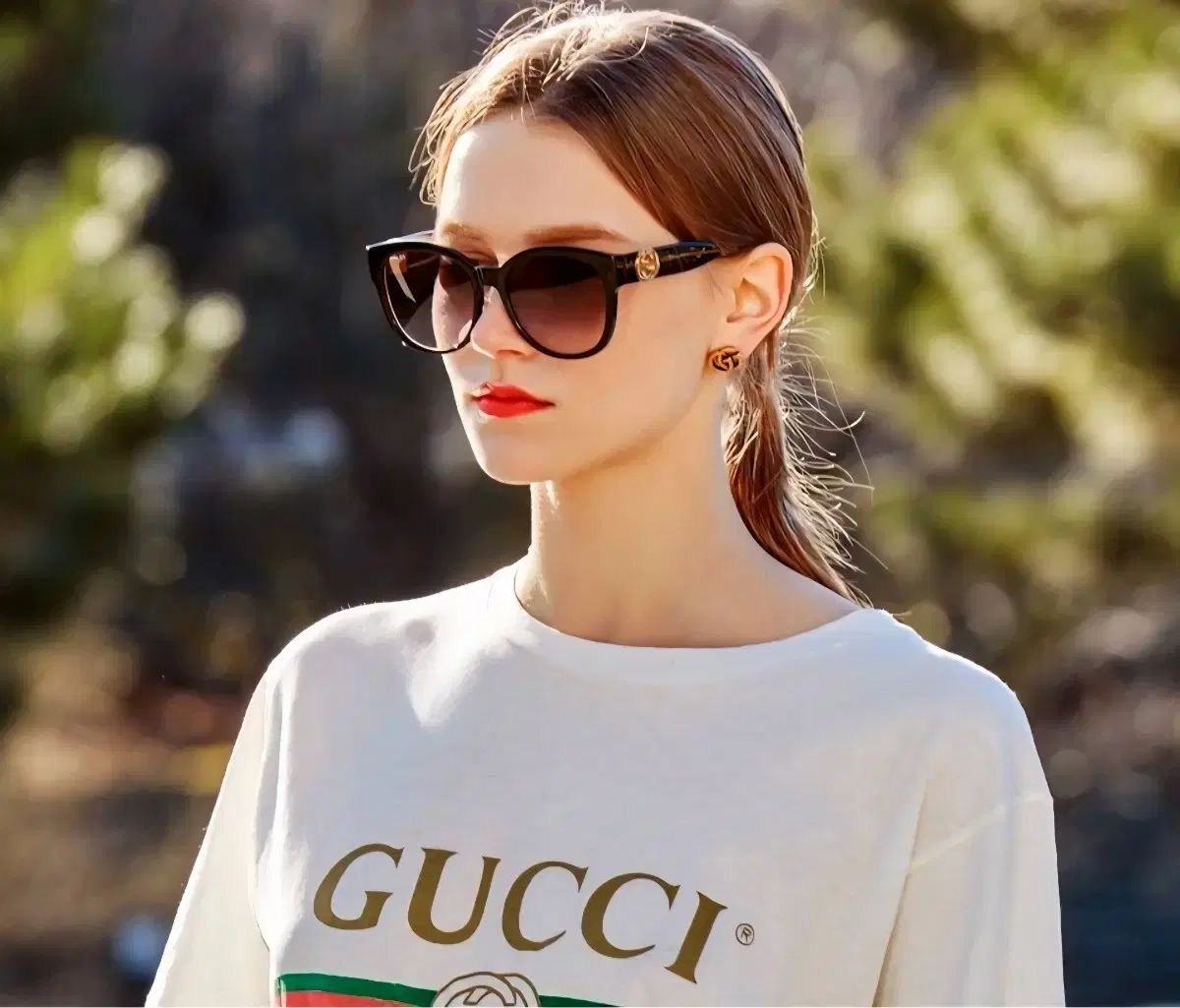 グッチ　サングラス　サイドロゴ　インターロッキング　白 GUCCI(グッチ) インターロッキング レディース サングラス