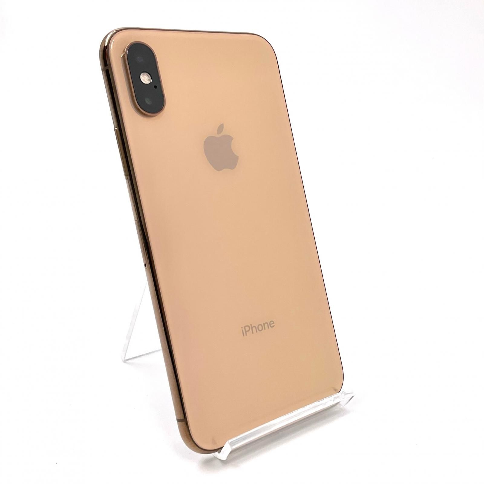 【全額返金保証】【最速発送】Apple iPhone XS 256GB ゴールド au 白ロム 83% 動作確認済