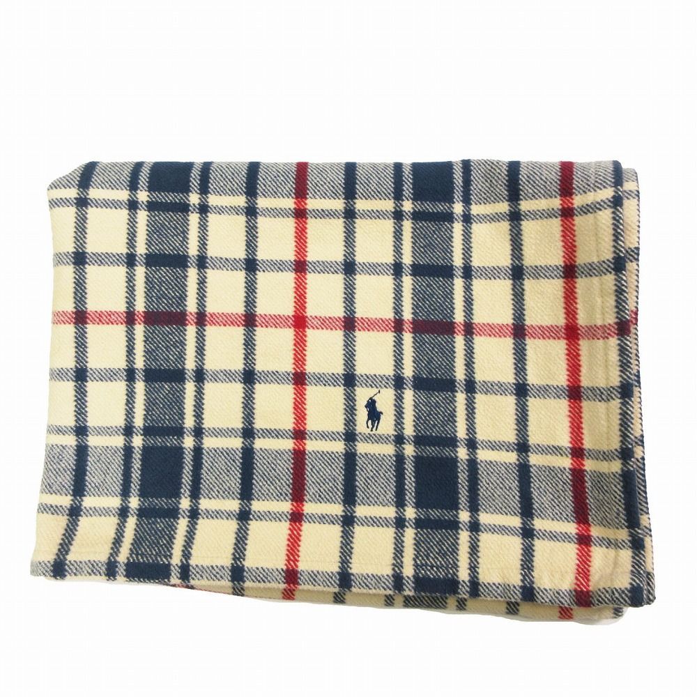 未使用◆Ralph Lauren チェック柄ブランケット ひざ掛け　70×140 RALPH LAUREN ラルフローレン ひざ掛け ブランケット 毛布 コットン