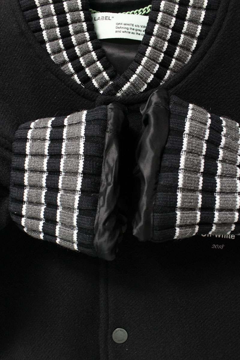 Off-White ブラック ジャンパー Off-White スタジャン ブラック Off-White スタジアムジャンパー
