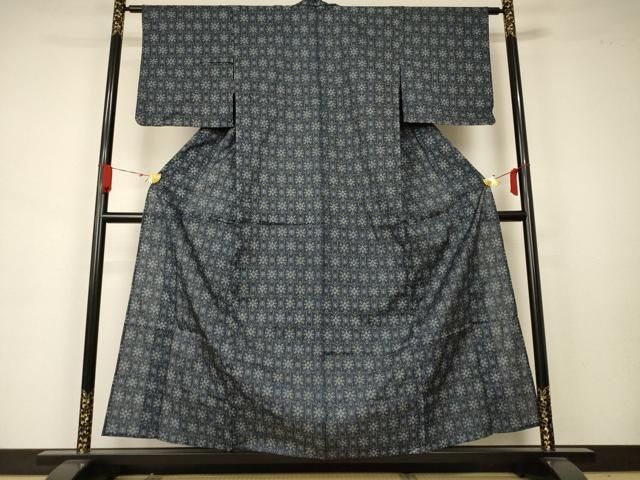 平和屋着物＊夏物 小紋 紗 幾何学文 銀彩 AAAZ4727jd - メルカリ
