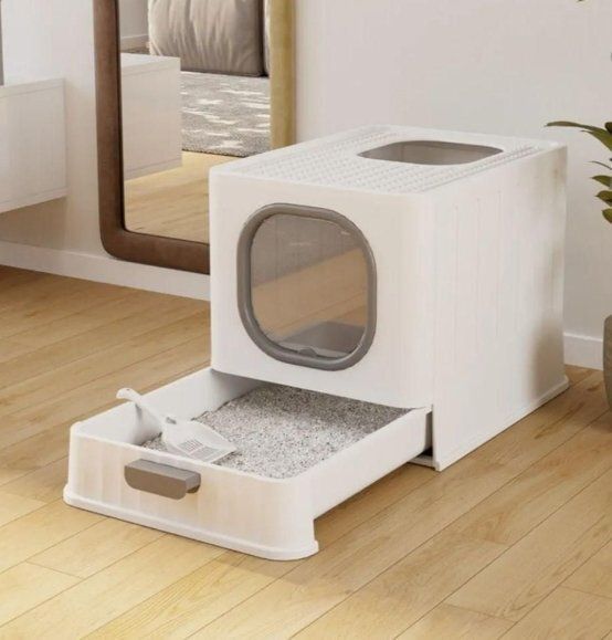 猫砂飛散防止トイレ 掃除ラクラク 深型トレー 脱臭効果 静音設計 ストレス軽減 鉱物砂 紙砂両用 耐久性抜群 ZYP29今がチャンス