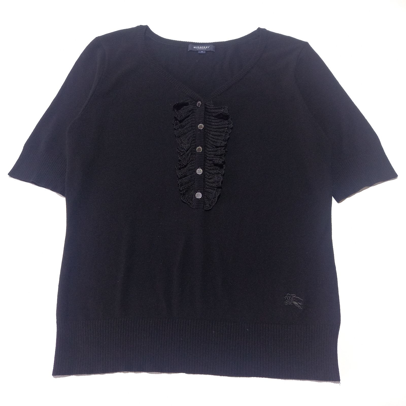 【BURBERRY】バーバリー トップス ブラック バーバリー カットソー トップス ブラック 黒 2サイズ Burberry
