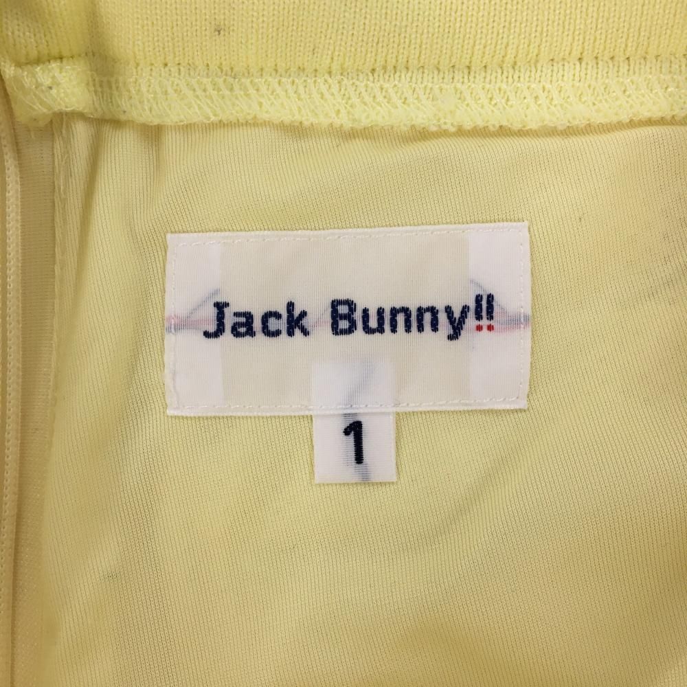 【超美品】ジャックバニー プリーツスカート イエロー×白 ウエストゴムロゴ レディース 1(M) ゴルフウェア 2025年モデル Jack Bunny